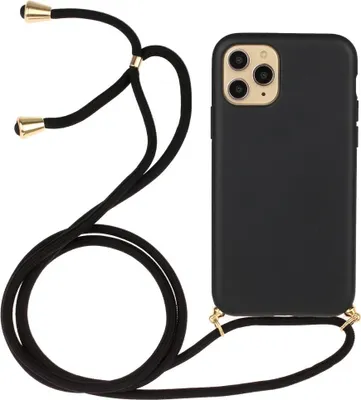 Produktbild von iPhone 14 Pro Hülle - Coverup TPU Back Cover mit Handykette - Biologisch Abbaubar - Schwarz