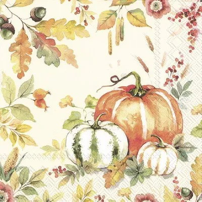 Produktbild von Servietten 33x33 cm - PUMPKIN LOVE cream