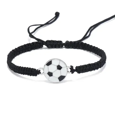 Produktbild von Fußball Armband Schwarz Verstellbar Jungen Herren, J0764Stoff