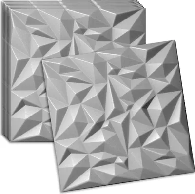 Produktbild von Verdico | 3D Wandpaneele Polystyrol - Grau - 50x50cm - 8 Stück - Deckenpaneele  - 2 m2