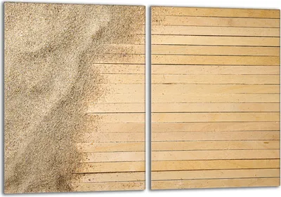 Image de Set de plaques de recouvrement pour cuisinière 2x40x52 cm Couvercle pour plaque vitrocéramique, verre anti-projections, sable bois