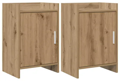 Image de Tables de chevet 2 pc Chêne artisanal 40 x 30 x 60 cm