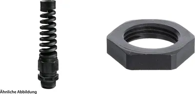 Productafbeelding van WISKA schroefkoppeling met buigbescherming en borgmoer, M20x1,5, polyamide (PA), schroefdraadlengte 10,0 mm - 1 stuk