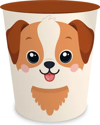 Produktbild von itenga Papierkorb Tiermotiv - HUND - Kawaii Design - ca 11 Liter