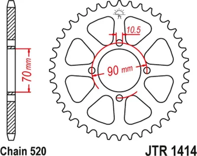 Obrázok produktu pre Zębatka JT 43T JTR1414.43