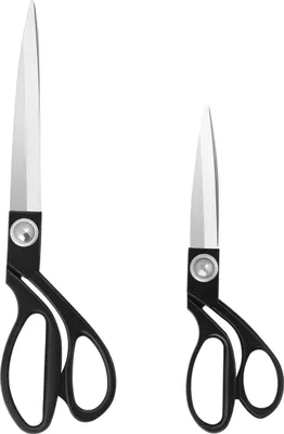 Image de Ciseaux de couture professionnels en acier inoxydable pour tissu et papier 20cm+26cm noir