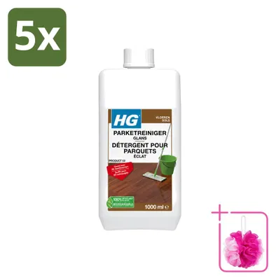 Produktbild von 5 x HG Parketreiniger Glans - 1 L - Sparpackung - 5 Stücke