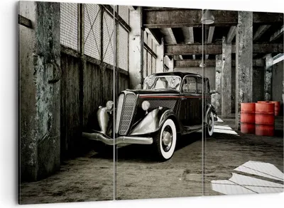Produktbild von Bild auf Leinwand - Leinwandbild - Auto klassisch auto modell - 105x70cm - Wand Bild - Wanddeko - Leinwanddruck - Bilder - Kunstdruck - Wanddekoration - Leinwand bilder - Wandkunst - CE105x70-2557