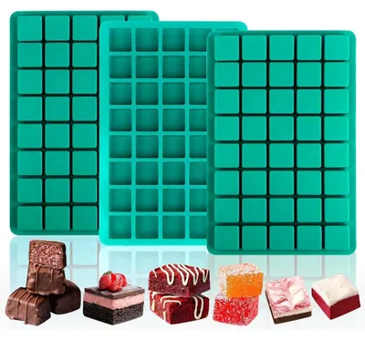 Produktbild von Schokoladenformen Quadratisch Silikon 3 Stück 40 Kavitäten Grün