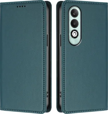 Image de Étui en cuir pour Oppo K12X 5G, étui à rabat magnétique en cuirPolyuréthaneavec support, vert