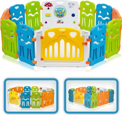 Produktbild von Baby Vivo Plastikowy kojec dla dziecka z drzwiczkami COLORS XL - rozkładany