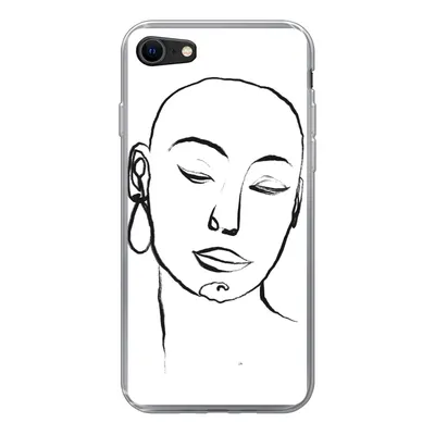 Produktbild von MuchoWow® Handyhülle Schutzhülle Hülle für iPhone 8 Frau - Gesicht - Porträt Silikon Softcase Handy Hülle - Schutzhaube