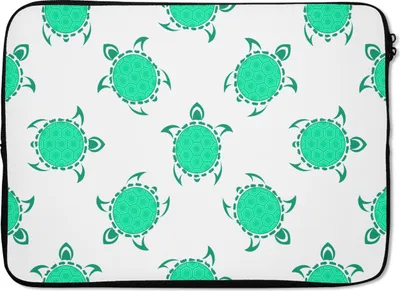Produktbild von MuchoWow® Laptop Hülle 13 Zoll Kartusche - Schildkröte - Grün Laptoptasche - Laptophülle - Sleeve - Rundumschutz