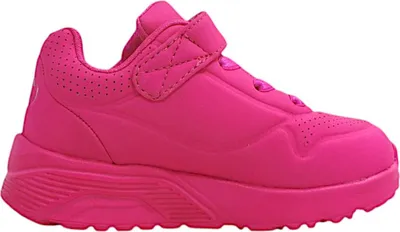 Imagen del producto de Zapatos deportivos Skechers Uno Lite para niñas, modelo de media suela, color rosa, con cierre de velcro, ideales para uso diario