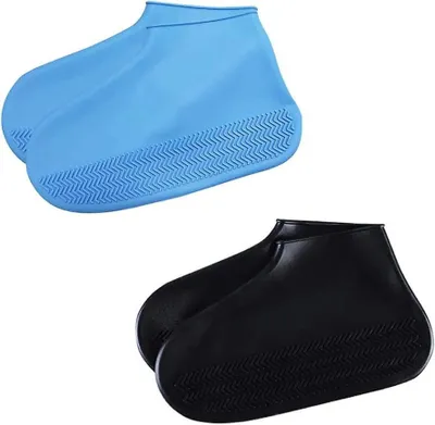 Produktbild von 4 Stück Silikon-Überschuhe, rutschfest, wasserdicht, wiederverwendbar, Qi Cheng