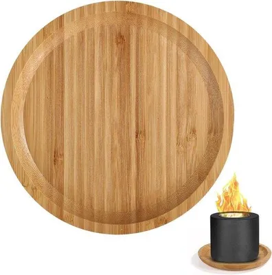 Image de Plaque de table résistante à la chaleur pour brasero - Plaque de table Solo Stove Mesa & Mesa XL - Ronde en bois - Protection de table pour barbecue - Accessoire pour poêle - 20 cm