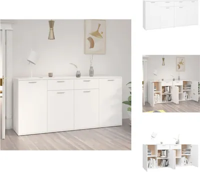 Zdjęcie produktu dla vidaXL Kredens biały 160x36x75 cm materiał drewnopochodny - Kredensy