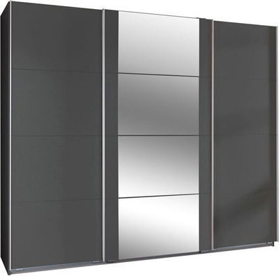 Schwebetürenschrank Bern Kleiderschrank mit Spiegel 270x64x210cm graphit
