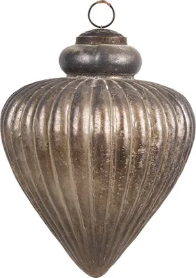 Obrázok produktu pre Clayre & Eef Vianočná ozdoba Ø 16x18 cm Šedohnedé sklo
