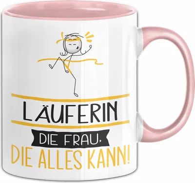 Produktbild von Läuferin Geschenk Tasse Becher Die Frau Die Allen Kann Geschenkidee für eine Läuferin Lustig (Rosa)