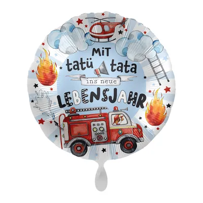 Produktbild von Folienballon Mit tatü tata in neue Lebensjahr Kindergeburtstag 43cm