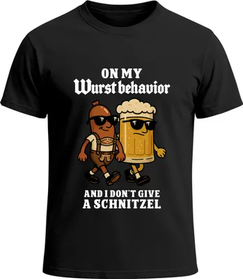 Produktbild von Herren T-Shirt für das On My Wurst Behavior Fun-Shirt Trachtenshirt Bierfest Outfit Statement Spruch Saufen lustig Moonworks®