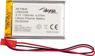 Produktbild von Li-Po Akku LP623255 Akyga AKY0646 3.7V / 1100mAh PCM JST 2-Pin Stecker 150mm