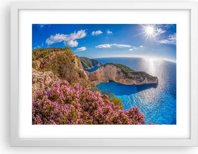 Produktbild von Gerahmtes Poster - Weißer Rahmen - Meer Sommer Blume - 40x30 cm - Wand Bild - Wanddeko - Wandbilder - Kunstposter - Wandposter - Bilderrahmen - Bilder - Kunstdruck - Wandbild - P2WAA40x30-3741