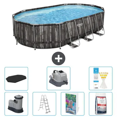 Zdjęcie produktu dla Bestway Power Steel Oval – 610 x 366 x 122 cm – zestaw 8-częściowy  S649