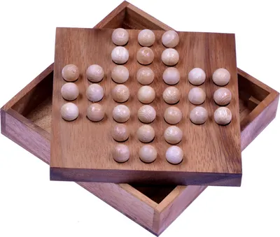 Obrázok produktu pre Solitaire s guličkami - drevená logická hra - Solitaire - pre 1 hráča