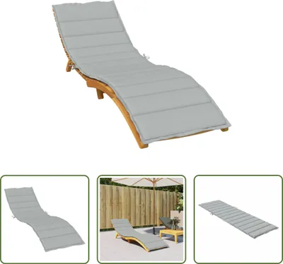 Image de The Living Store Coussin pour bain de soleil Melange gris clair 200x50x4 cm Tissu