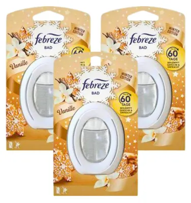 Produktbild von 3 x Febreze Bad Lufterfrischer Vanille Winter Edition jeweils 8ml