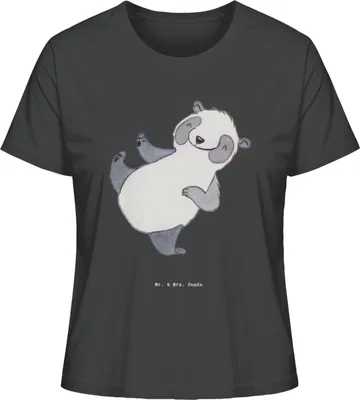 Produktbild von Mr. & Mrs. Panda Damen T-Shirt Panda Kampfkunst Größe M - Anthrazit - Geschenk, Kampfsportarten, Shirt, Sommershirt, Oberteil, Basic, Selbstverteidigung