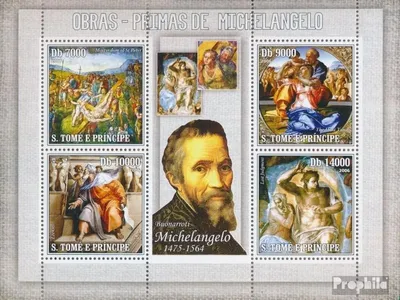 Produktbild von Briefmarken Sao Tome e Principe 2006 Mi 2804-2807 Kleinbogen (kompl. Ausgabe) postfrisch Meisterwerke von Michelangelo