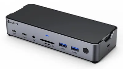 Produktbild von eSTUFF GLB232006, Kabelgebunden, 100 W, USB Typ-C, 1000 Mbit/s, Aluminium, MicroSDXC