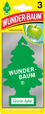 Produktbild von Wunder-Baum 3er Packung Lufterfrischer für das Auto Duft Baum Sorte Grüner Apfel air freshener