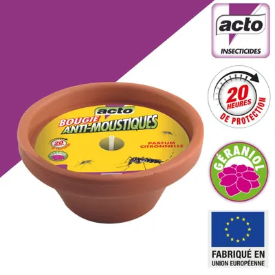 Image de Bougie anti-moustiques d'extérieur à la citronnelle