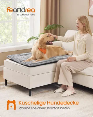Produktbild von Hundedecke, Haustierdecke für Hunde, Katzen, beidseitig verwendbar, Hundesofa maschinenwaschbar, grau