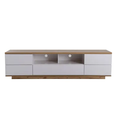 Produktbild von Merax TV-Lowboard Fernsehschrank TV Schrank 180 cm mit großer Stauraum und zweifarben Design, Türen mit Soft-Close-Funktion, Eiche+Weiß