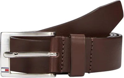 Immagine prodotto di Cintura da uomo Tommy Hilfiger, modello New Aly, in pelle, color marrone (Testa di Moro), lunghezza 115 cm