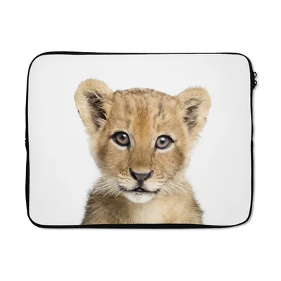 Produktbild von MuchoWow® Laptop Hülle 15 Zoll Löwe - Tiere - Natur - Weiß Laptoptasche - Laptoptasche - Sleeve - Rundum-Schutz