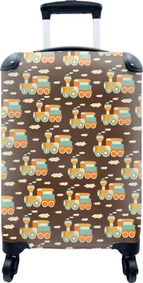 Produktbild von MuchoWow® MuchoWow® Koffer Handgepäck Trolley Rollkoffer Kleine Reisekoffer mit 4 Rollen - Muster - Zug - Vintage - Kind - Kinder - Kinder - Cabin Size < 55x40x23 cm & 55x40x20 cm - Fotokoffer - Kabin