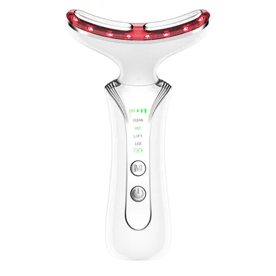 Produktbild von Gesichtsmassagegerät, Anti-Falten, 4-in-1-Radiofrequenz-Nacken- und Gesichtsmassagegerät, Schallvibrationslampe, Lifting und Festigung schlaffer Haut