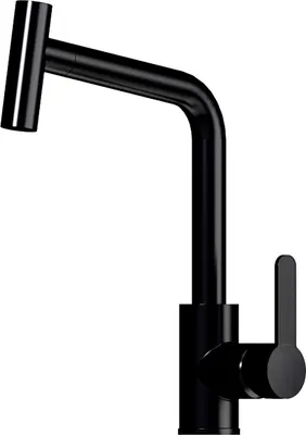 Produktbild von AquaCucina SF1 Armatur 55507-S in SCHWARZ matt mit herausziehbarer Brause / Küchenarmatur / Einhebelmischer
