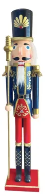 Obrázek produktu pro ACA Světelný louskáček, modrý a červený, s kopím, 60 cm, X026008