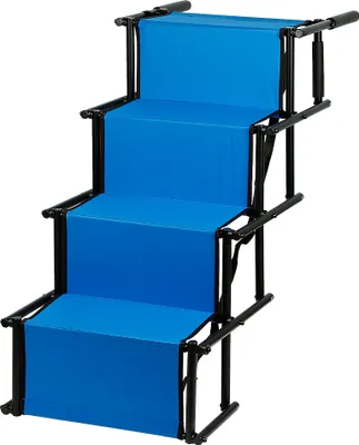 Image de Escalier pliable pour chiens Rampe pour chiens jusqu'à 75 KG | pour coffre et voiture Bleu