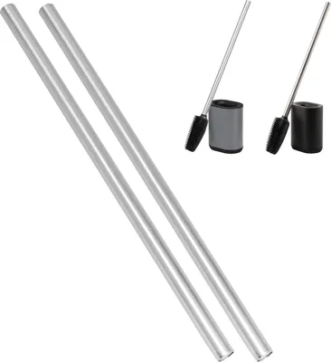 Immagine prodotto di manico dello spazzolino bremermann 2 pezzi - per set da toilette BARBENA // Manico di ricambio in acciaio inox, lungo circa 39 cm