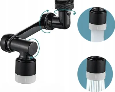 Zdjęcie produktu dla Przedłużka Kranu Adapter Czarny Aerator Perlator Metalowy N'oveen Xl1059
