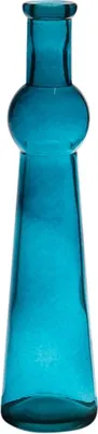 Produktbild von INNA-Glas Flaschenvase Reynaldo aus Glas, blau-klar, 23 cm, Ø 5,5 cm - Farbige Vase