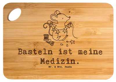 Produktbild von Mr. & Mrs. Panda Hackbrett Maus Basteln - Transparent - Geschenk, Frühstücksbrett, DIY, Frühstücksbrettchen, Holzbrettchen, Holzbrett, Schneidebrett, Kreatives